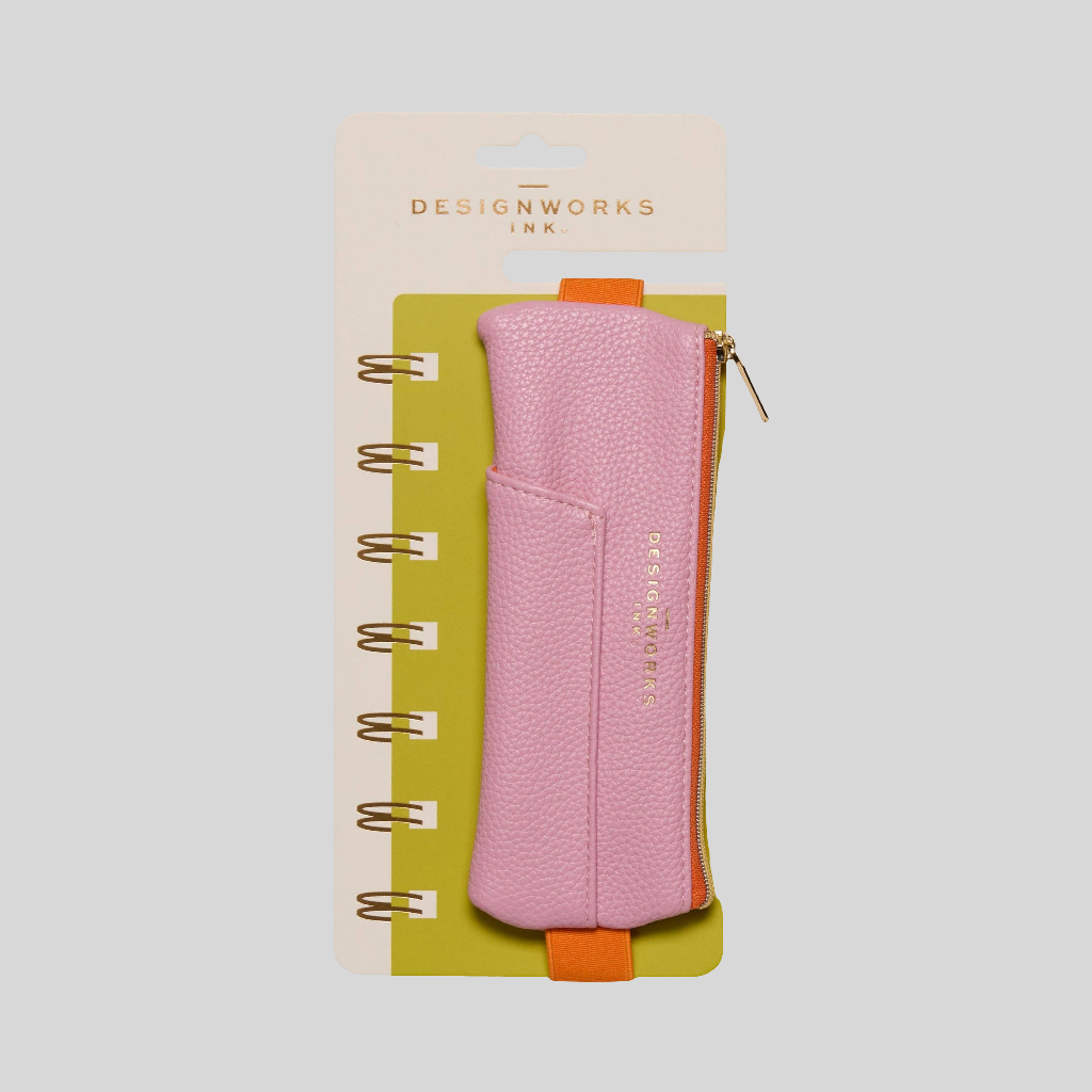 Pen Pouch for Journaling - Pink + Orange