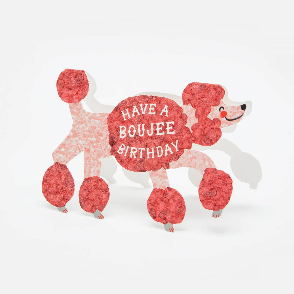 Boujee Birthday Poodle Greetings Card by Hadley