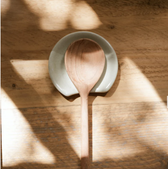 Stoneware Spoon Rest - Milk White