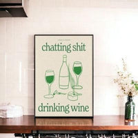 Chatting Shit Drinking Wine Art Print - heart deco