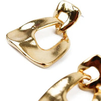 MY DORIS CHUNKY DOUBLE GOLD HOOPS - heart deco