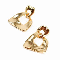 MY DORIS CHUNKY DOUBLE GOLD HOOPS - heart deco