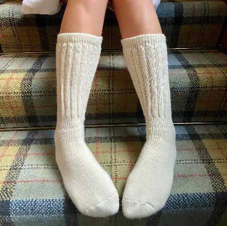 cream alpaca socks