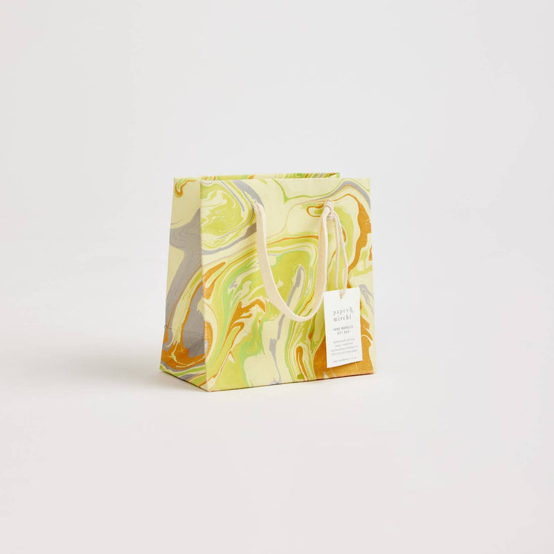 Hand Marbled Gift Bags (Small) - Pastel - heart deco