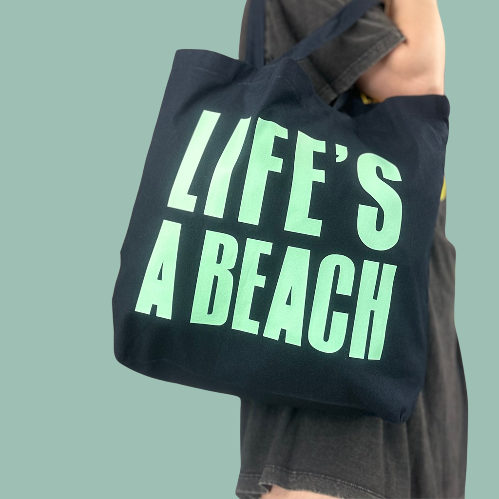 Life's a beach tote bag