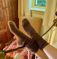 Cosy Alpaca Lounge Socks - heart deco