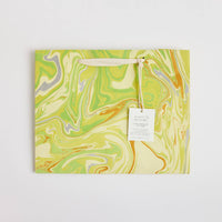 Hand Marbled Gift Bags (Medium) - Pastel - heart deco