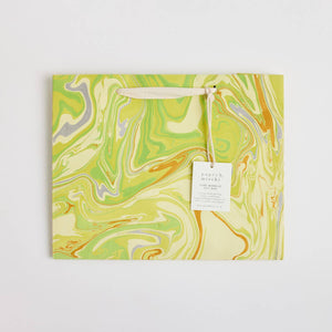 Hand Marbled Gift Bags (Medium) - Pastel - heart deco