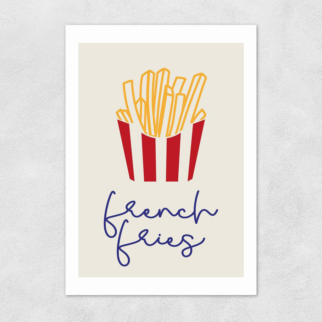 french fries art print- heart deco