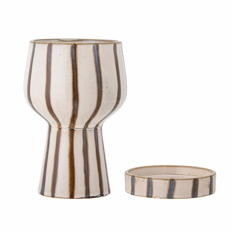 Brown and Cream Striped Planter