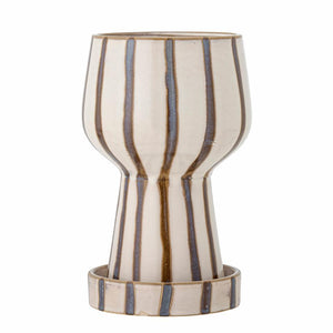 Brown and Cream Striped Planter