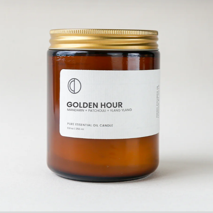 golden hour candle - heart deco