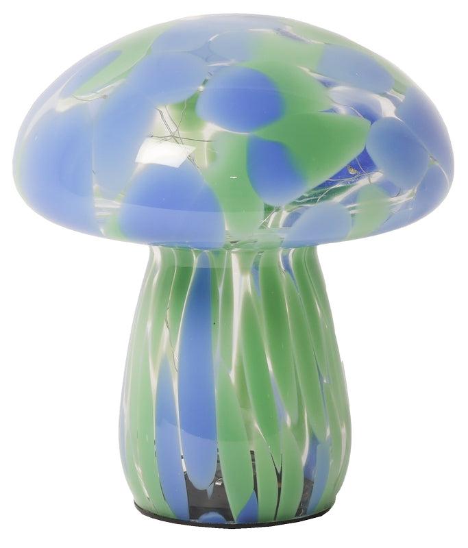 Mushy LED Lamp - Green and Blue Glass - heart deco