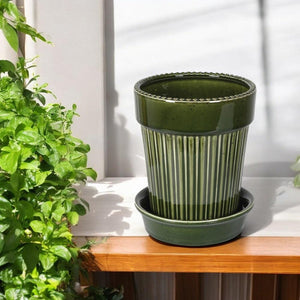 Green Ceramic Planter