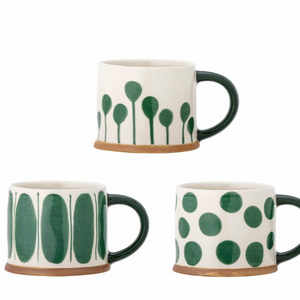 Green Stoneware MUg - heart deco