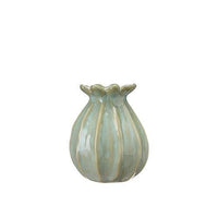 Green Petal Scalloped Vase - heart deco