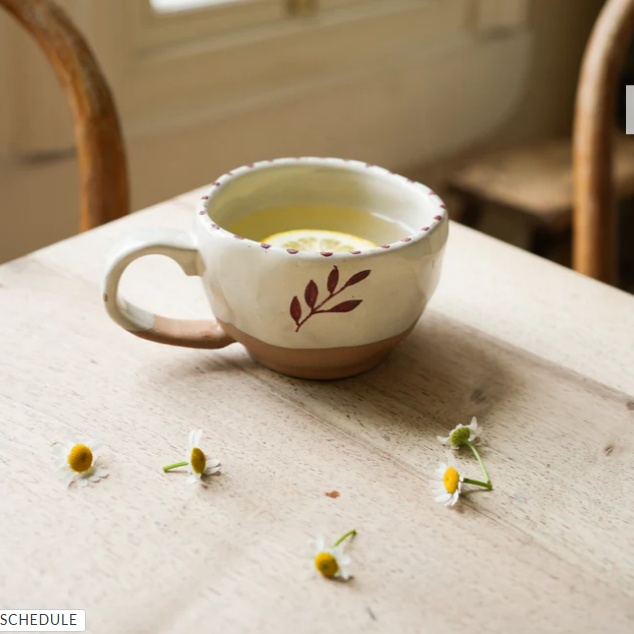 Handmade Ceramic Tea Cup | Perfect Gift for Tea Lovers - Brick