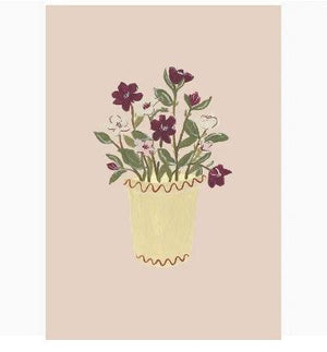 Hellebore A5 Flower Print - heart deco