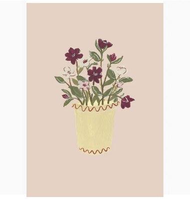 Hellebore A5 Flower Print - heart deco