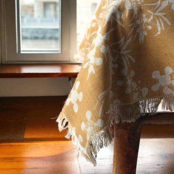 Myrtle Design Tablecloth - Honey - heart deco