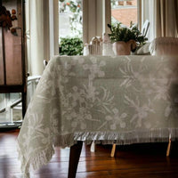 Myrtle Design Tablecloth - Sage - heart deco