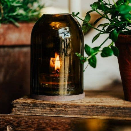 olive green candle dome 2