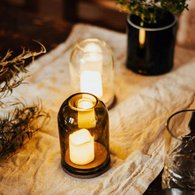 olive green candle dome 3