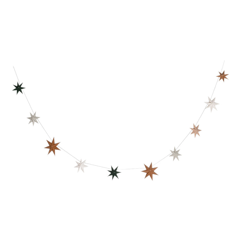 Christmas Stars Paper Garland - heart deco