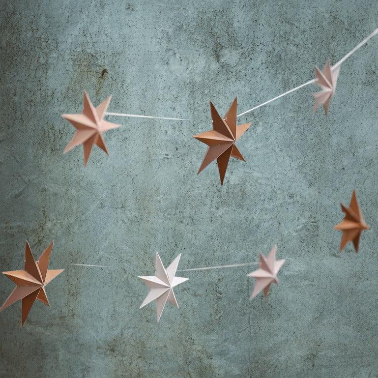 Christmas Stars Paper Garland - heart deco