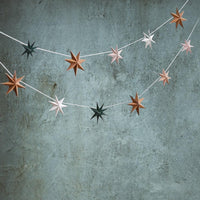 Christmas Stars Paper Garland - heart deco