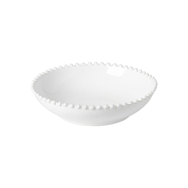 White Pearl Stoneware Pasta Bowl - heart deco