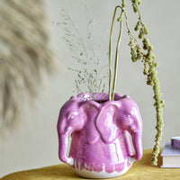 Pontus Pink Elephant vase - heart deco