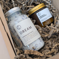 Slumber Gift Box – Lavender Bath Salts &amp; Candle Set