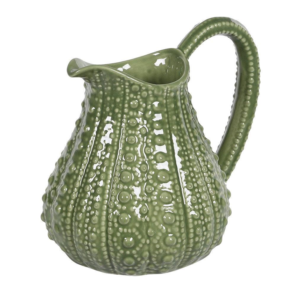 Sage Green Urchin Jug - heart deco