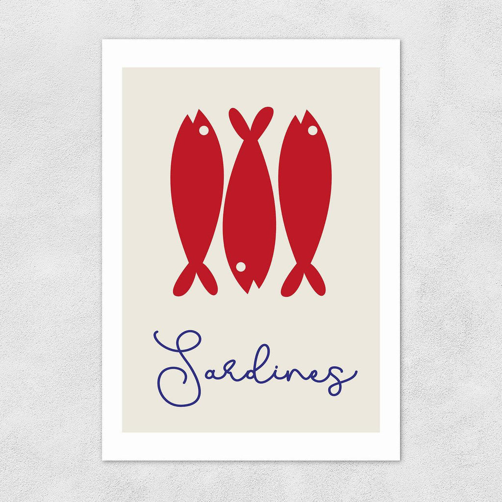 sardines art print - heart deco