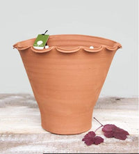 Scalloped Terracotta Hand-Made Wall Plant Pot - heart deco
