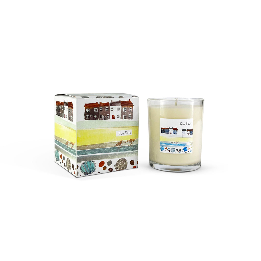 sea salt soy wax candle - heart deco
