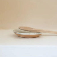 Stoneware Spoon Rest - Milk White - heart deco