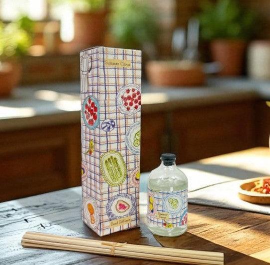 Summer Citrus Reed Diffuser with Illustrated Box