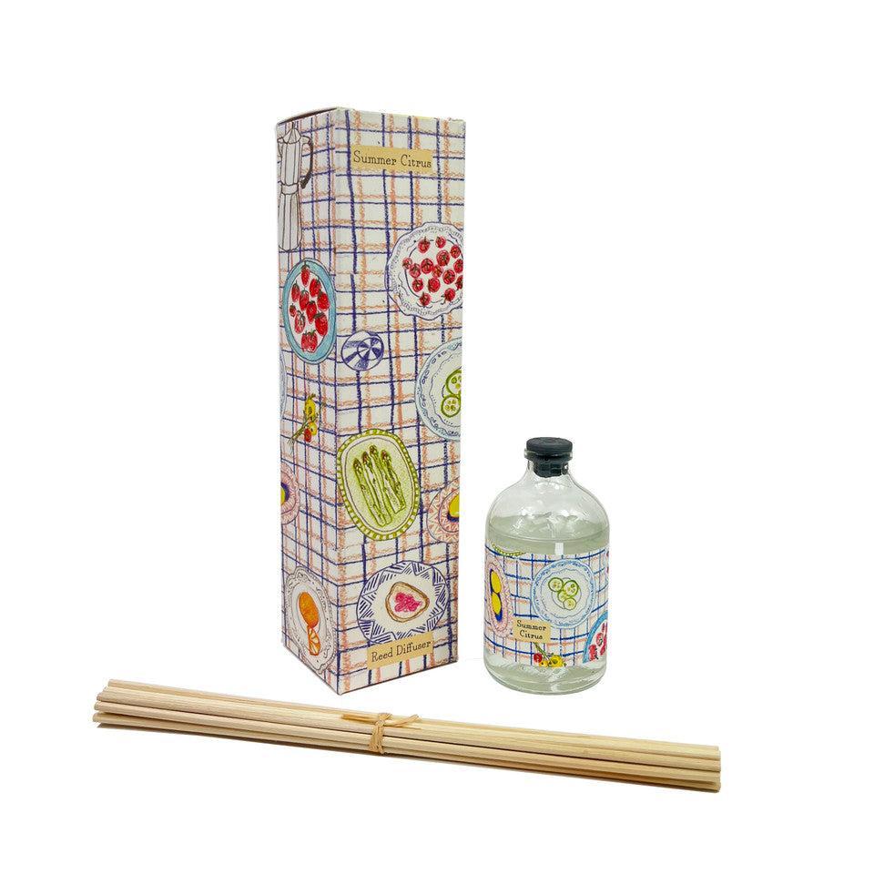 Summer Citrus Reed Diffuser with Illustrated Box