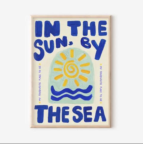 In the Sun by the Sea Favourite Place Print - heart deco