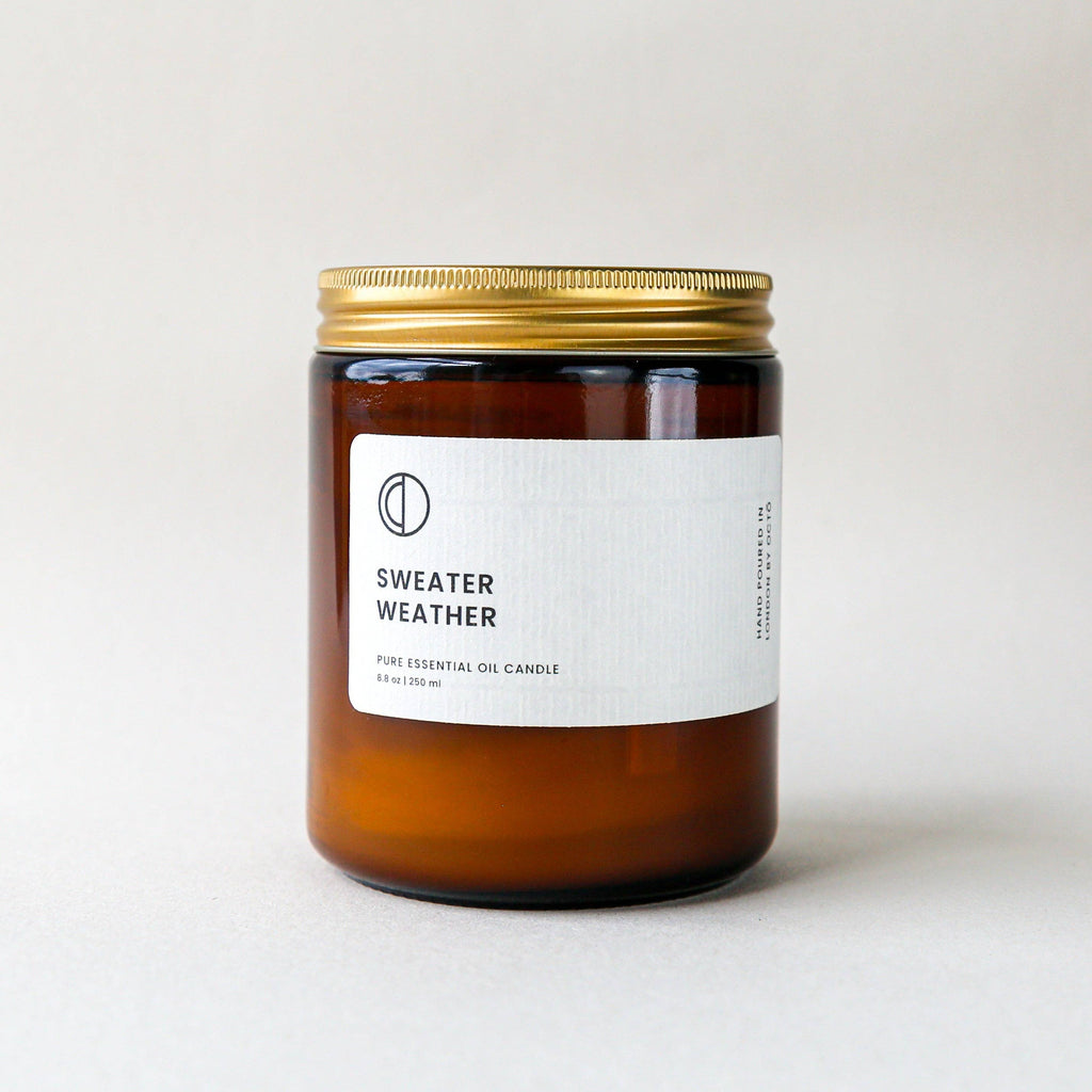 sweater weather scented candle - heart deco
