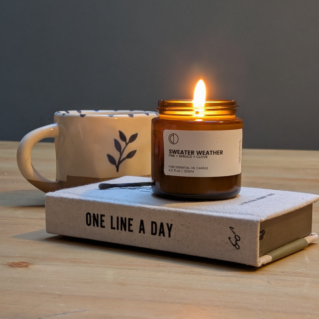 sweater weather soy wax candle - heart deco