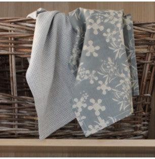 Myrtle Design Tea Towel Set - Slate - heart deco