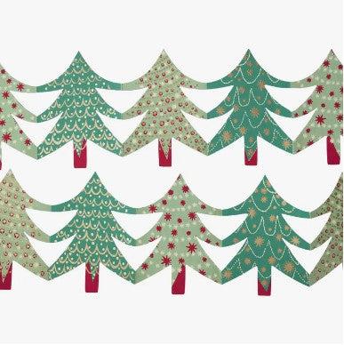 Christmas Tree Concertina Paper Garland - heart deco