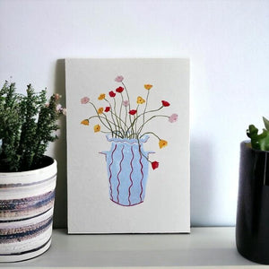 Whimsical A5  Flower Print - heart deco