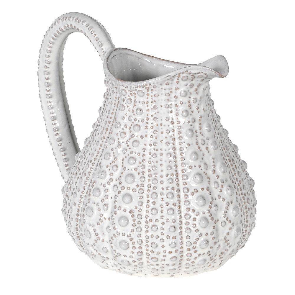 White Urchin Jug - heart deco