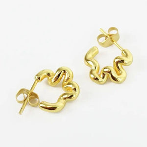 MY DORIS WIGGLE GOLD SMALL EARRINGS - heart deco