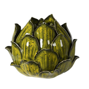 Green Ceramic Artichoke Tealight Holder - heart deco