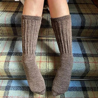 Womens Alpaca Lounge Socks - heart deco